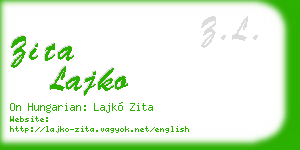 zita lajko business card