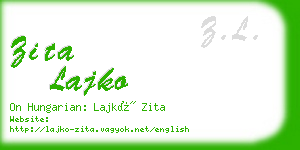 zita lajko business card